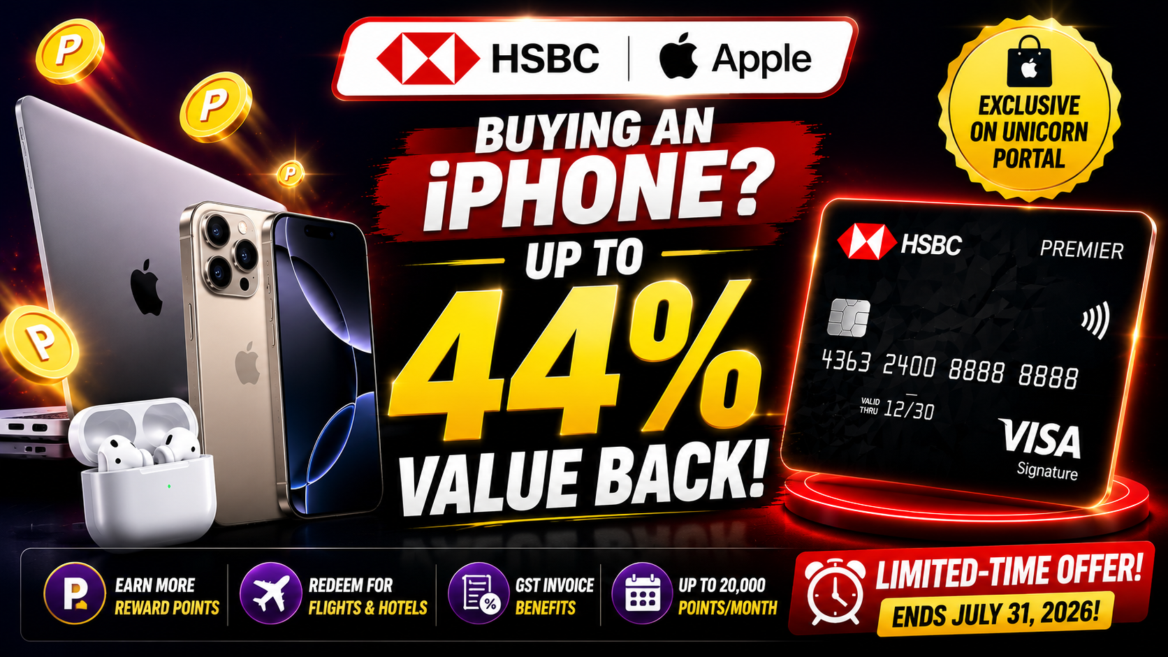 Maximizing Value on Premium Tech: HSBC's Accelerated Rewards Offer on Apple Products Through the Unicorn Portal